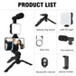 Collection of video recording equipment including a beauty leg brace, fill light, data line, microphone, Bluetooth remote, and phone holder on a white background.