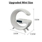 White electronic device with dimensions labeled on a white background