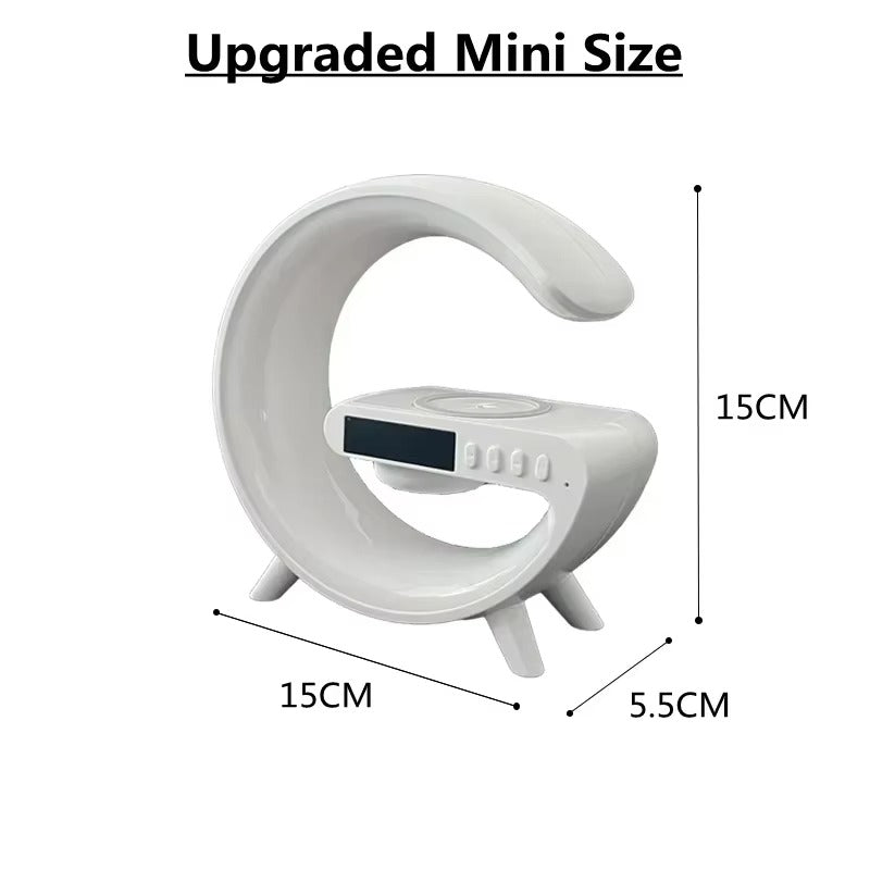 White electronic device with dimensions labeled on a white background