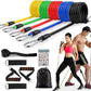 11pcs Resistance Band Set-Adjustable Fitness & Home Gym-Yoga Sports Workout Bands (100 lbs)