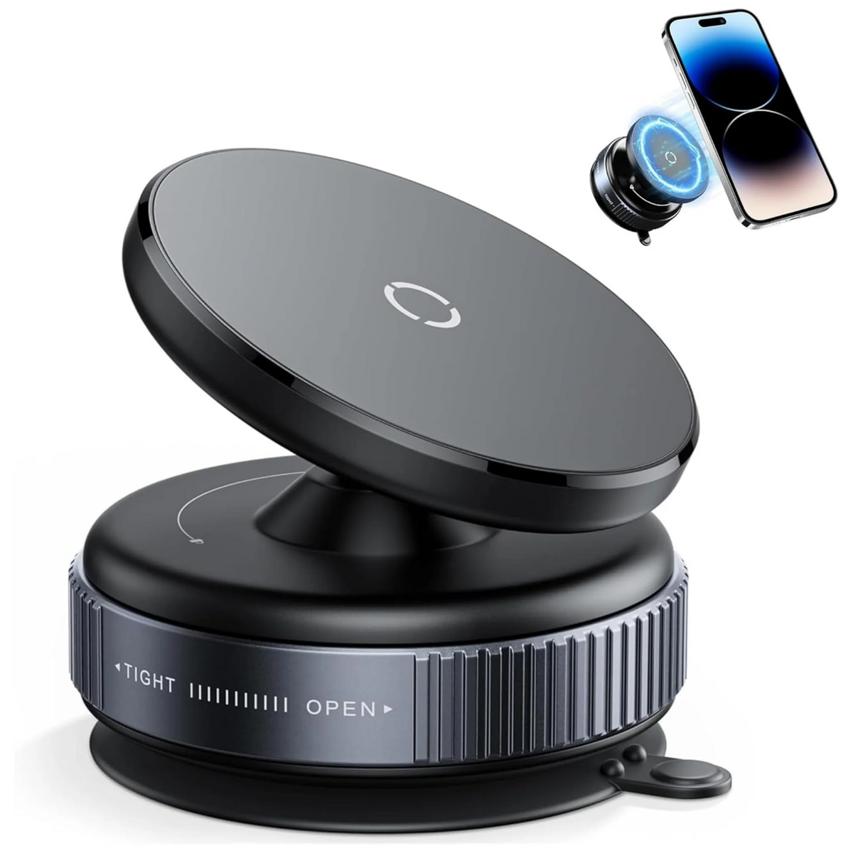 Premium 360° Magnetic Car Phone Mount-Foldable Adjustable Dashboard Holder for All Smartphones